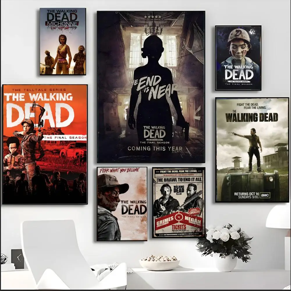 لوحة The Walking Dead للخط HD مقاومة للماء من القماش المقاوم للماء: ديكور جدران جمالي للمنزل والبار والمزيد #1