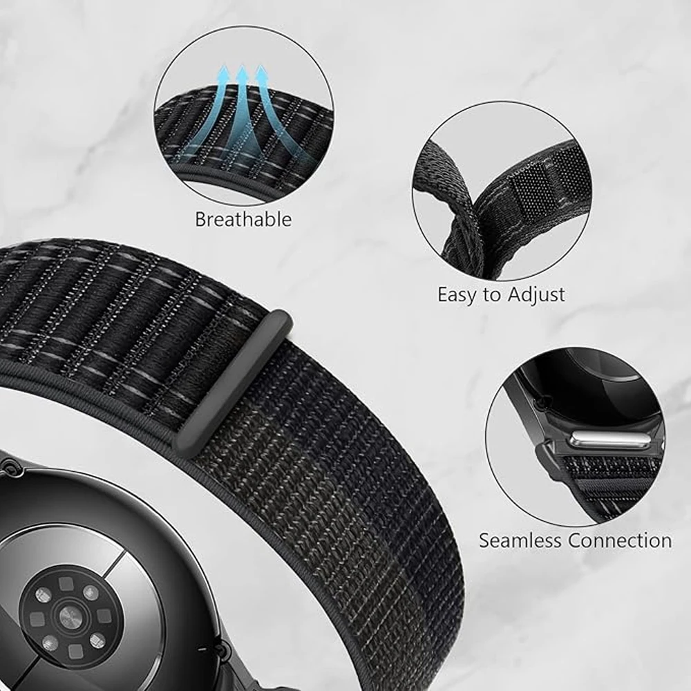 Nylon Sport Band For Samsung Galaxy Watch 7 6 4 Classic 5/5 ProNo Gaps Elastic Magnetic correa bracelet Galaxy Watch 6 7 Straps