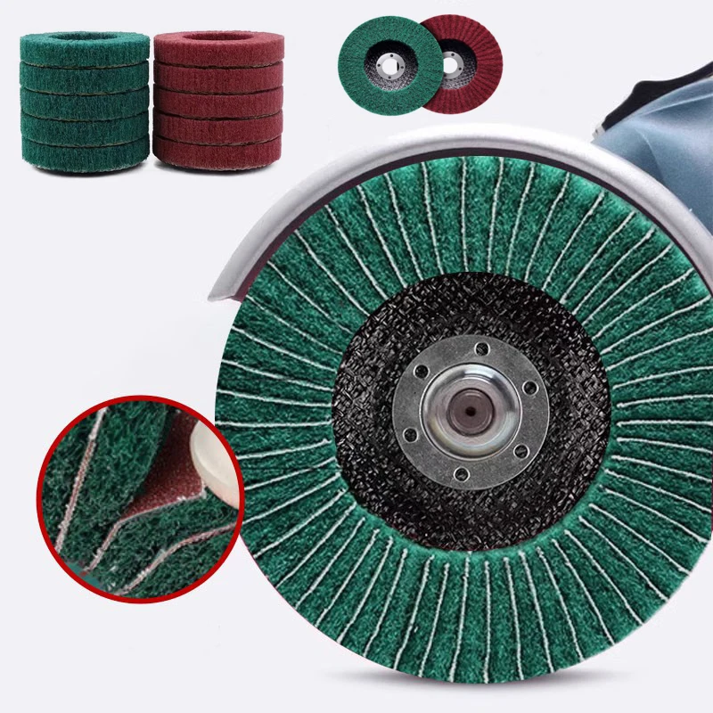 

Non-Woven Nylon Fiber Flap Polishing Wheel Disc for Angle Grinder Metal Wood Rotating Grinding Wheel Home DIY Polishing Tool