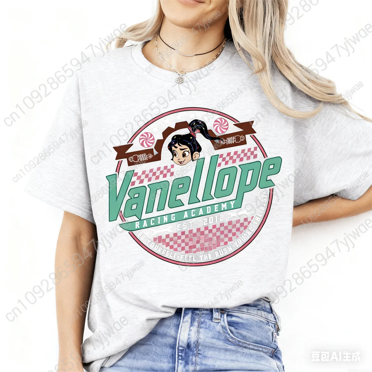 Vanellope Racing Academy Est 2012 قميص الأسرة والأصدقاء مطابقة رحلة المحملة الصيف المرأة مريحة القطن قصير الأكمام تي شيرت #5