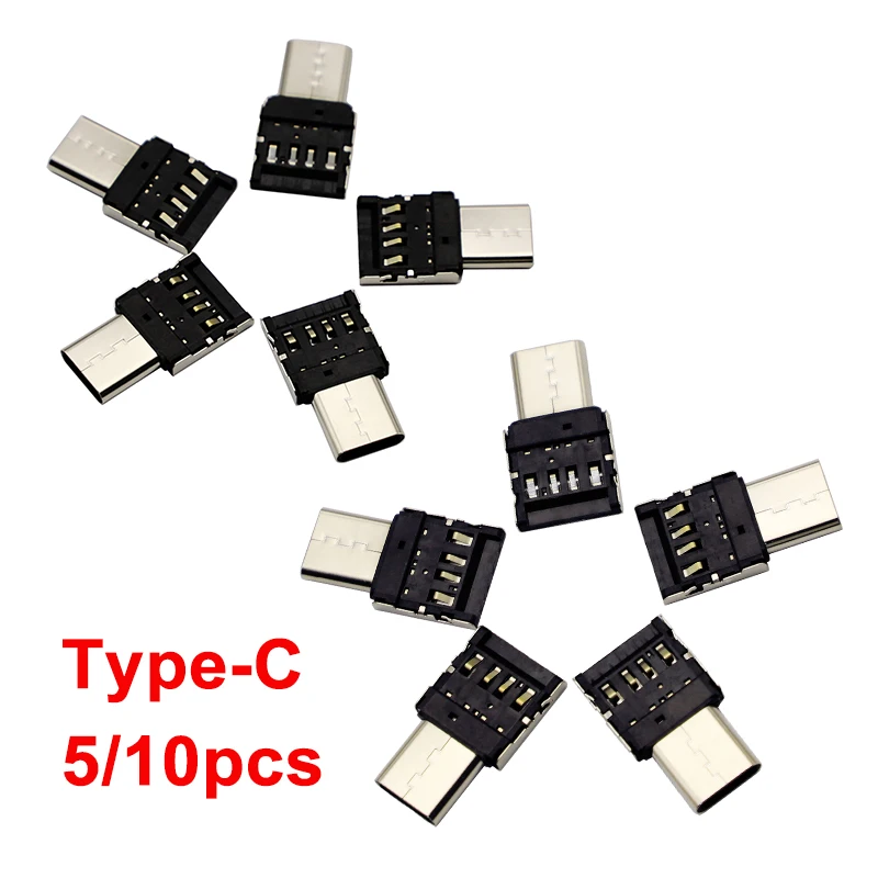

5/10PCS OTG Type C USB Adapter USB-C Male to USB 2.0 Female Data Connector Converter For Macbook Samsung Xiaomi Huawei Phone