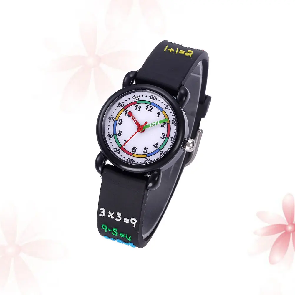 Cartoon 3D Waterproof Wrist Watch Black Creative Quartz Timepiece Accessories Students Watch Fashionable Birthday Gift