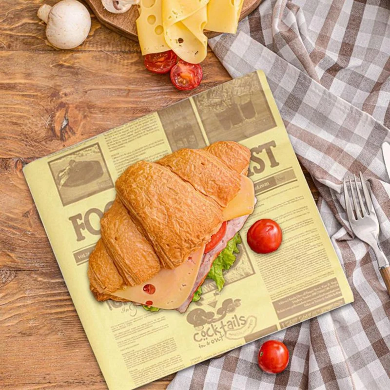 Grease Resistant Sandwiches Pizza Wrapping Sheets Turmeric Paper Fast Food Wrapping