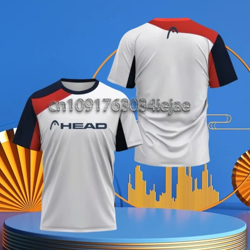 

MOTO-New Head Clothing Summer Breathable Mens T Shirt Outdoor Badminton Table Tennis Jersey O Neck Short Sleeve Loose Top