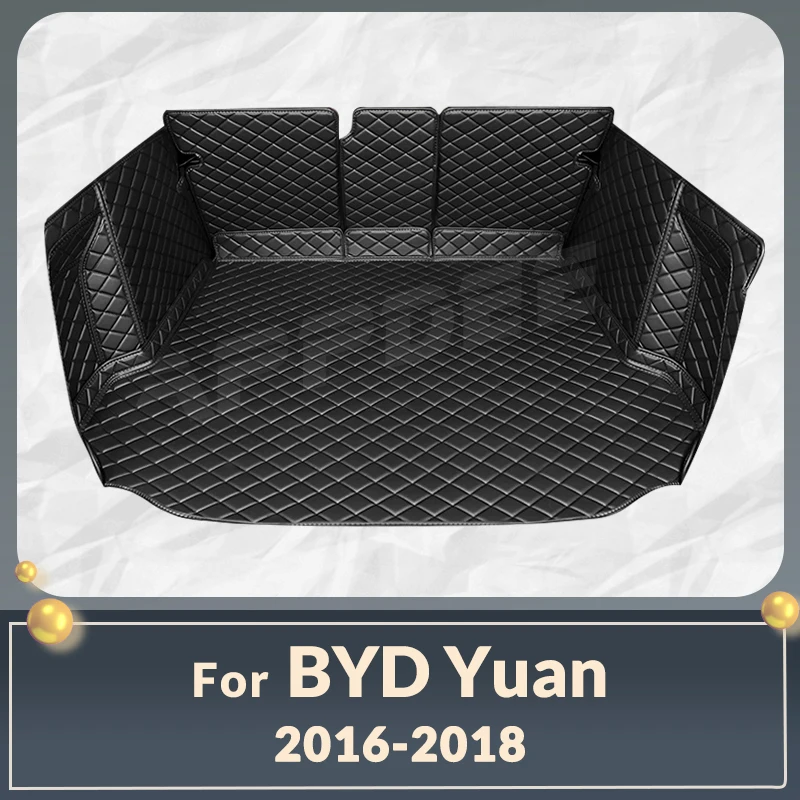 

Auto Full Coverage Trunk Mat For BYD Yuan 2016 2017 2018 Leather Car Boot Cover Pad Cargo Liner Interior Protector Accessories