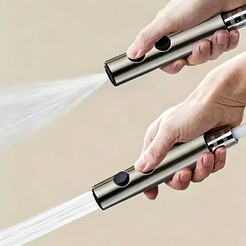 Gray portable toilet sprayer gun bathroom toilet 1.5m stretchable hose stainless steel bidet spray suit bathroom accessories