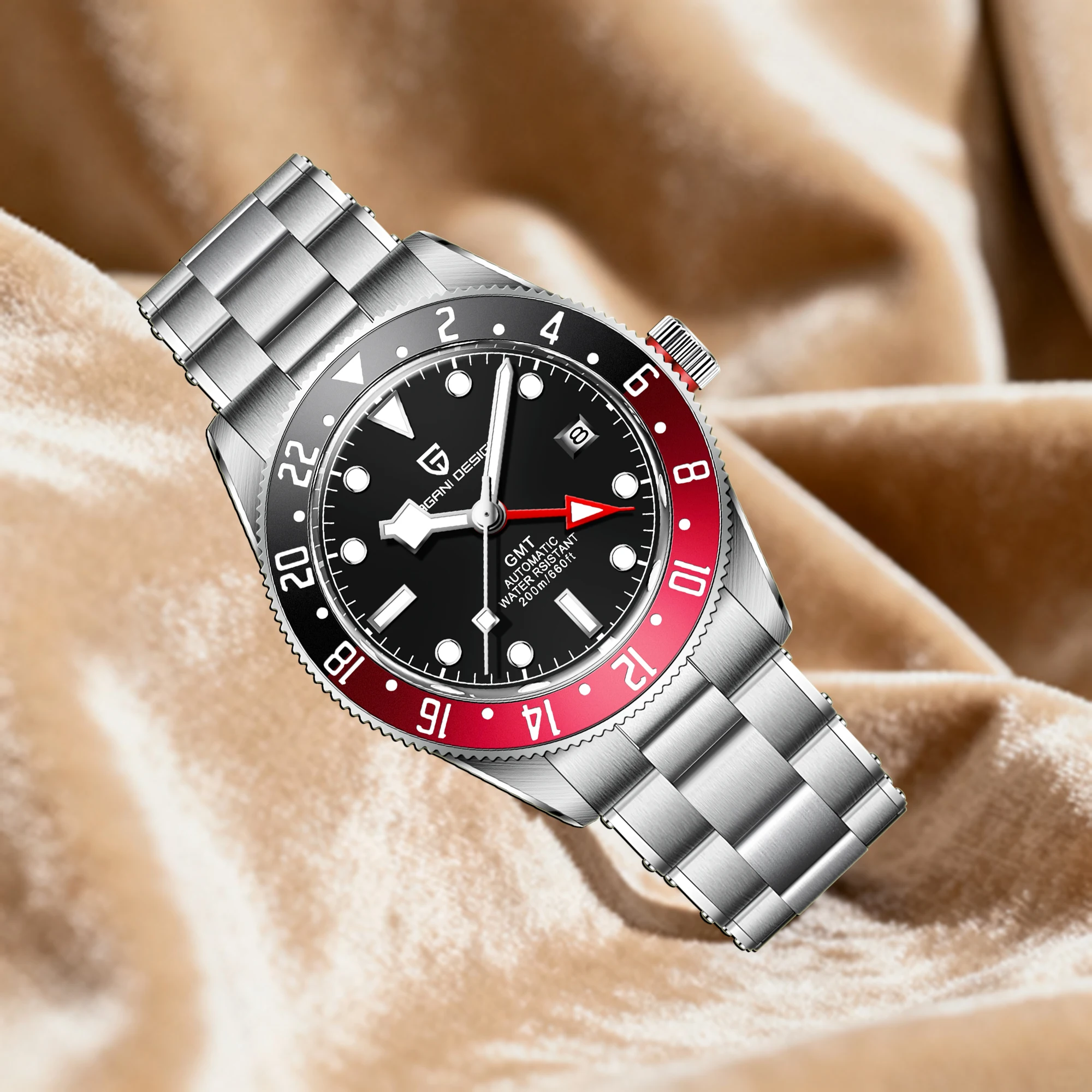 

PAGANI DESIGN 2025 Men's Automatic Mechanical Watch Top Luxury Exquisite Stainless Steel Luminous Calendar 200m Waterproof Watch