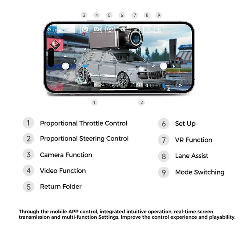 FBIL-Mini Racing Car Kit FPV RC Car 1:64 Scale 6405-C FPV VTX 720P Camera Built-In Gyroscope 2.4G Wifi App Control Photos+