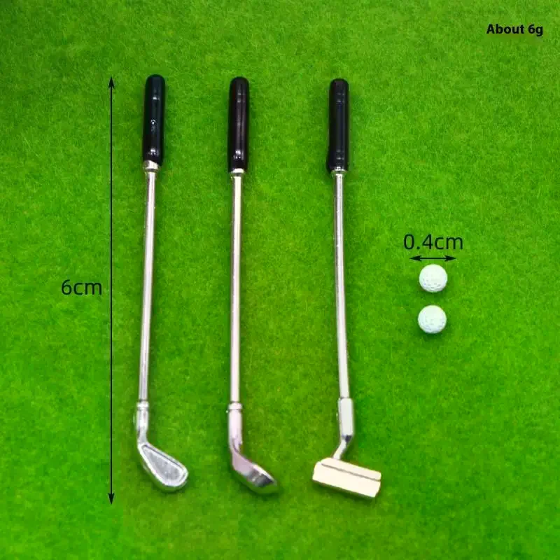 7 stks/set Poppenhuis Mini Golf Club Grasland Model Set Meubels Accessoires Voor Poppenhuis Decor Kids Fantasiespel Speelgoed Gift