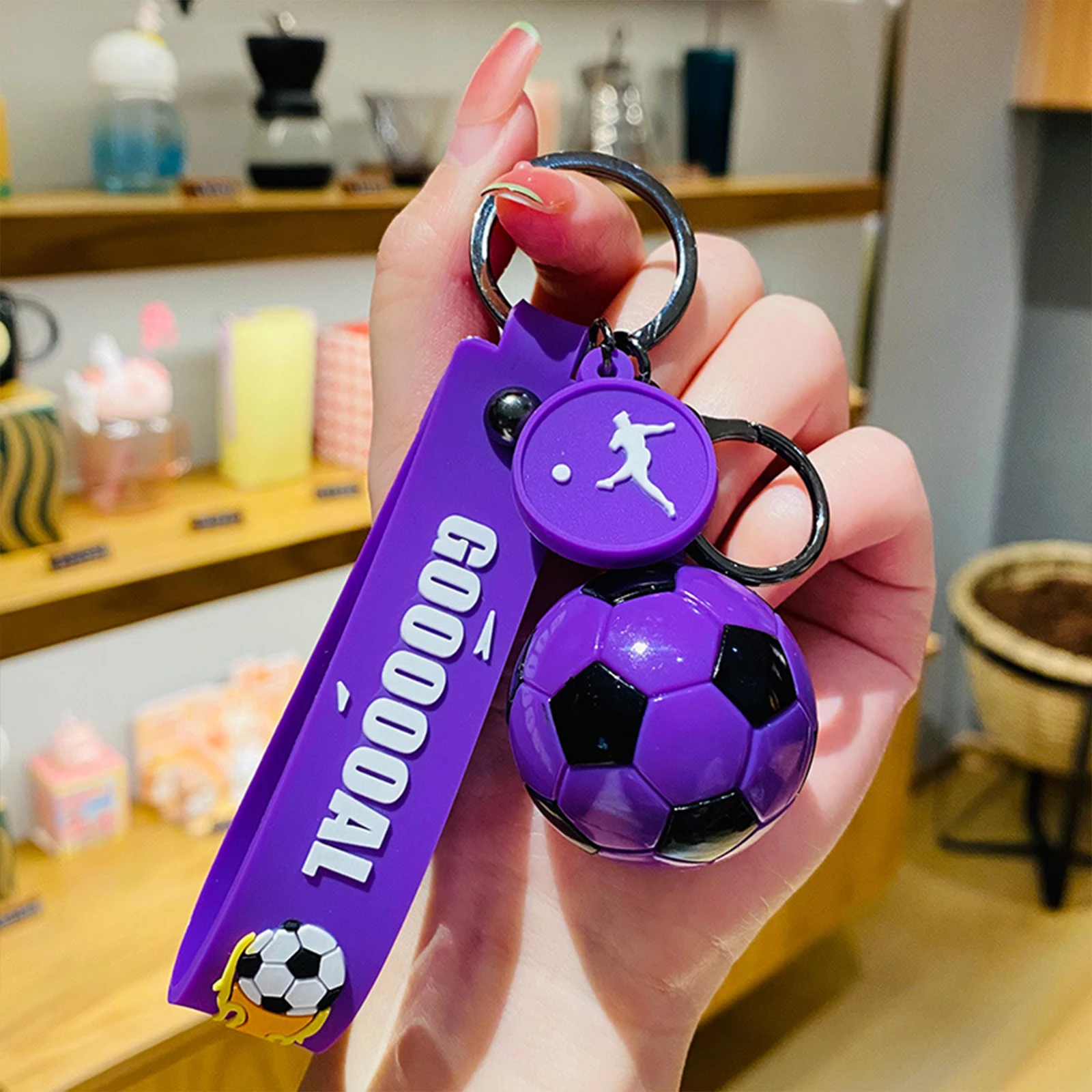 Football Inspirational Keyring Lightweight Soccer Football Key Chain Rust Prevention for Players Classmates Friends Fans Gift