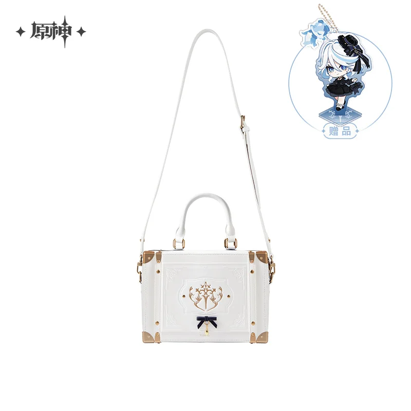 Genshin Impact Furina Theme Ita Bag Borsa baguette bianca nera Borsa a tracolla casual anime autentica autentica Vendita calda Disponibile