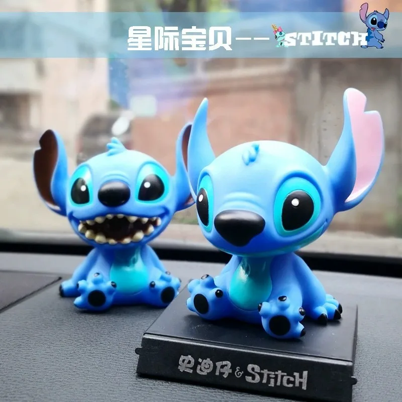 Disney Lilo & Stitch Bobblehead Toy Cartoon Stitch Shake Head PVC Action Figure GK Model Ornament Toy Children Gift Car Decor