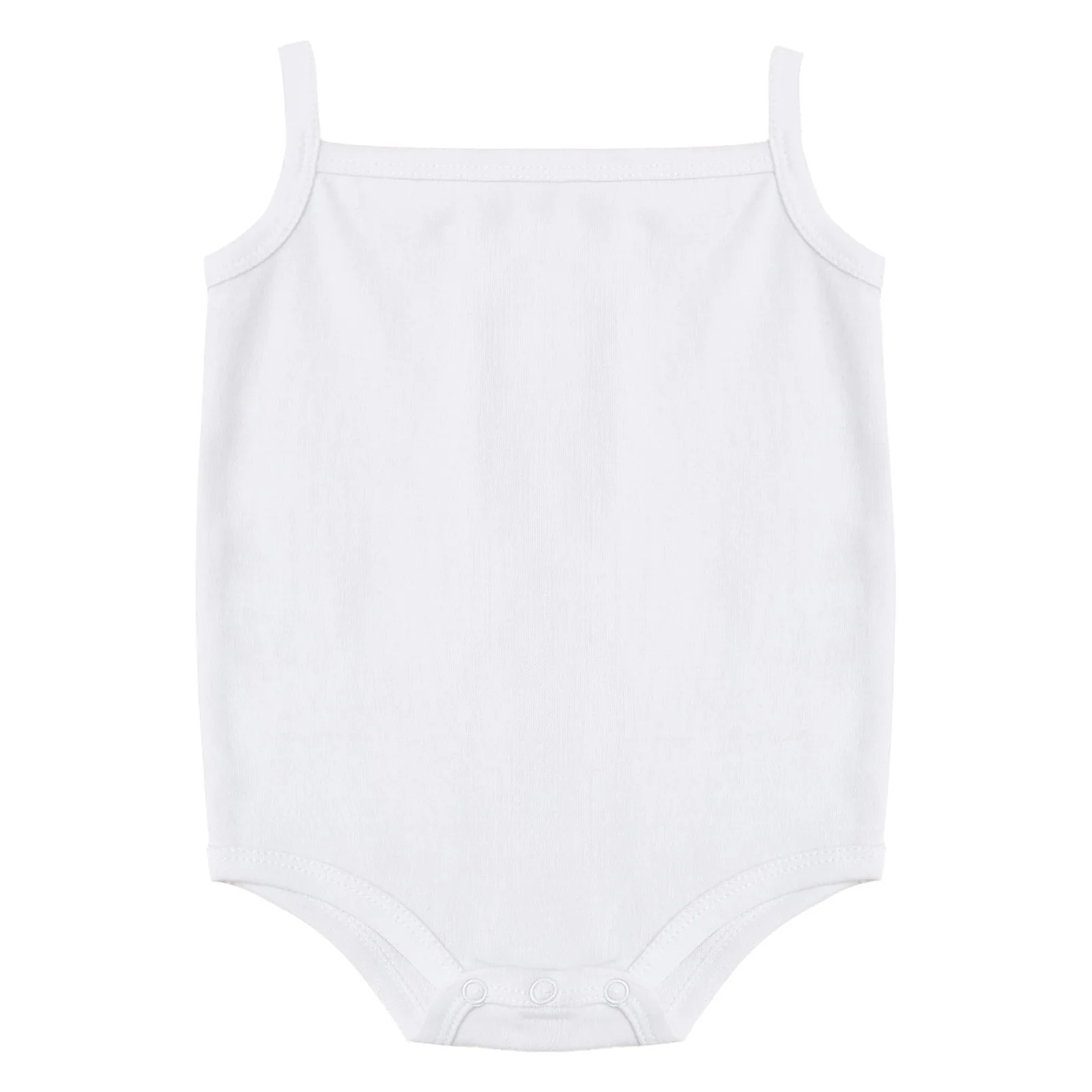 Infant Girls Summer Casual Spaghetti Strap Romper Sleeveless Solid Color Cotton Bodysuit Daily Beach Holiday Picnic Home Wear