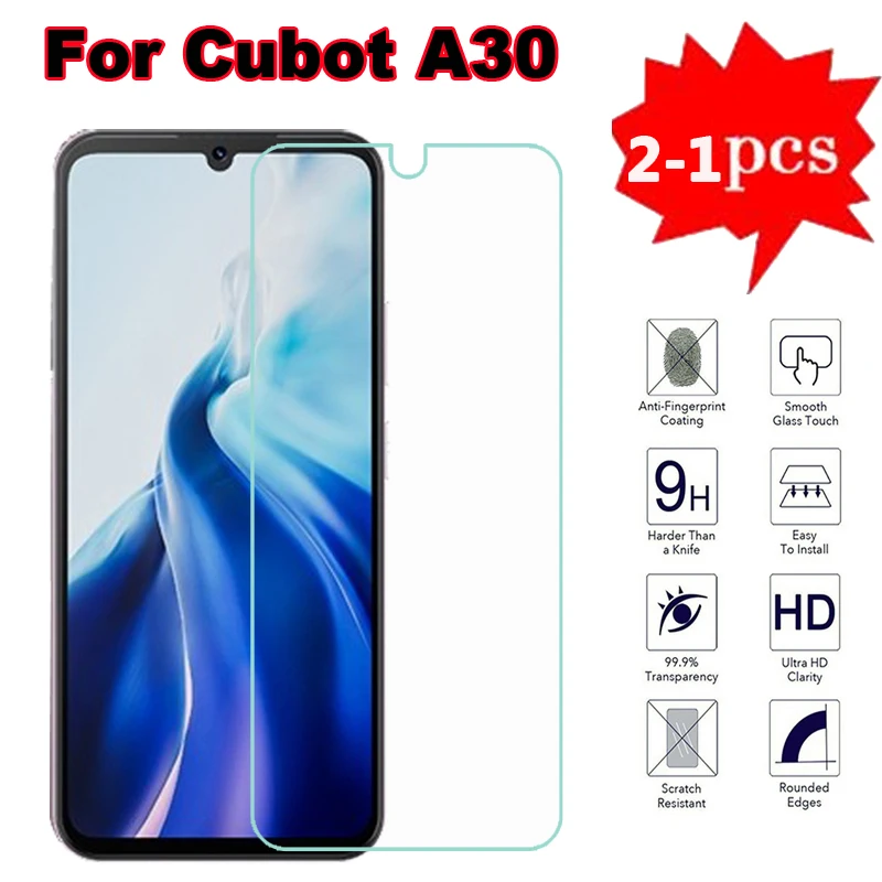 

2-1Pcs Protective Glass Cover For Cubot A30 Screen Protector Tempered Glass For Cristal Templado Cubot A30 A20 A10 A1 Phone Film