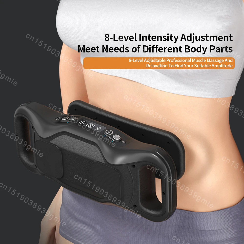 practical 2 head Fascial Massage Gun Vibration Massager Deep Tissue Massage Fascia Gun Shoulder Neck Back Muscle Massager