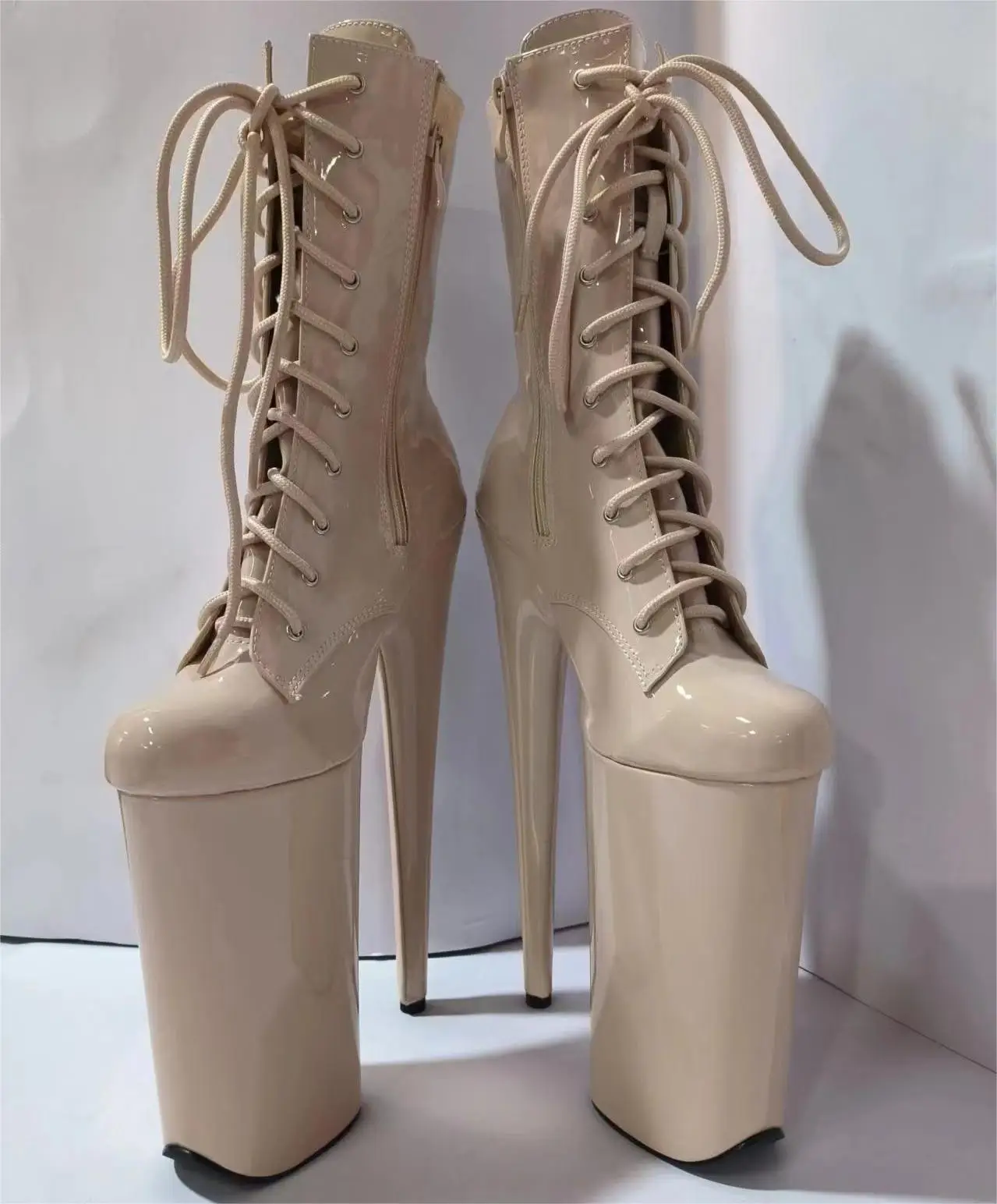 Sexy 10-inch high heels and ankle boots, spring and autumn shoes 26 cm thin heel pole dancing, nightclub performance ankle boots