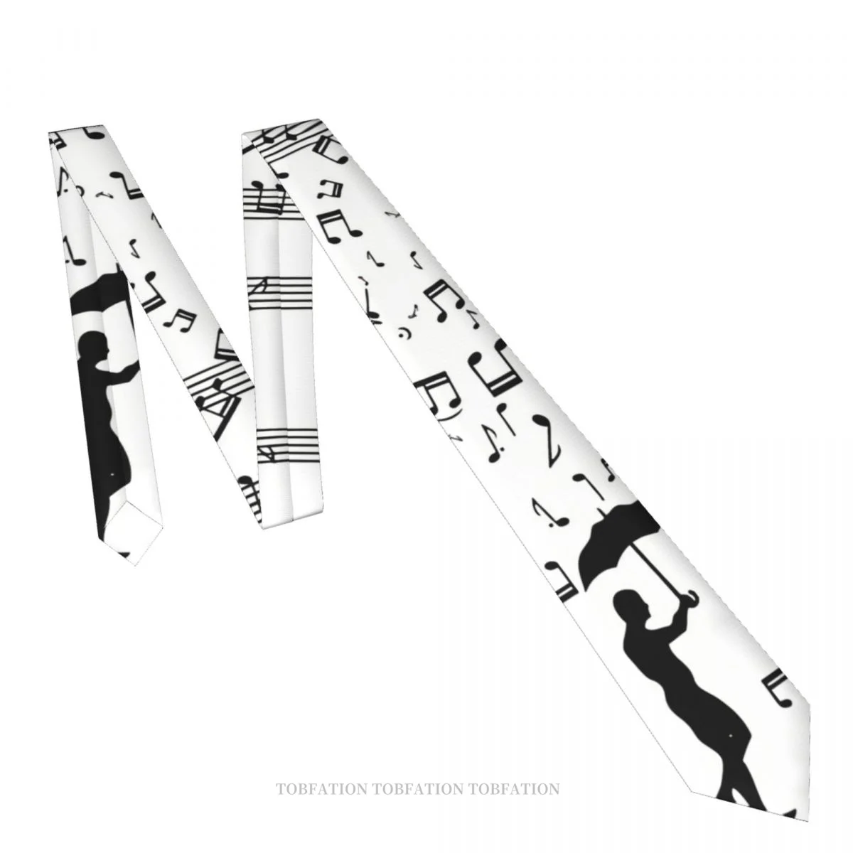 Singing In The Raaaain Music Notes New 3D Printing Tie 8cm Wide Polyester Necktie Shirt Accessories Party Decoration