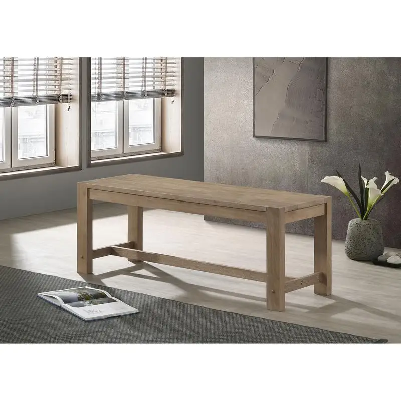 

Brown Wood Trestle Base Dining Bench - Stylish and Durable Seating for Your Dining Area, Perfect for Family Meals and