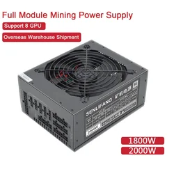 2000W 1800W  New Full Module Mining Power Supply Support 8 GPU Ethereum ETC RVN ATX PC PSU For BTC Miner Machine