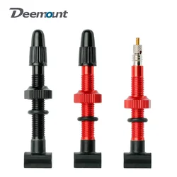 Deemount Presta Nipples Bicycle Tubeless Rim F/V Valves Anodized Aluminum Stem Brass Core Integrated Rectangle Base