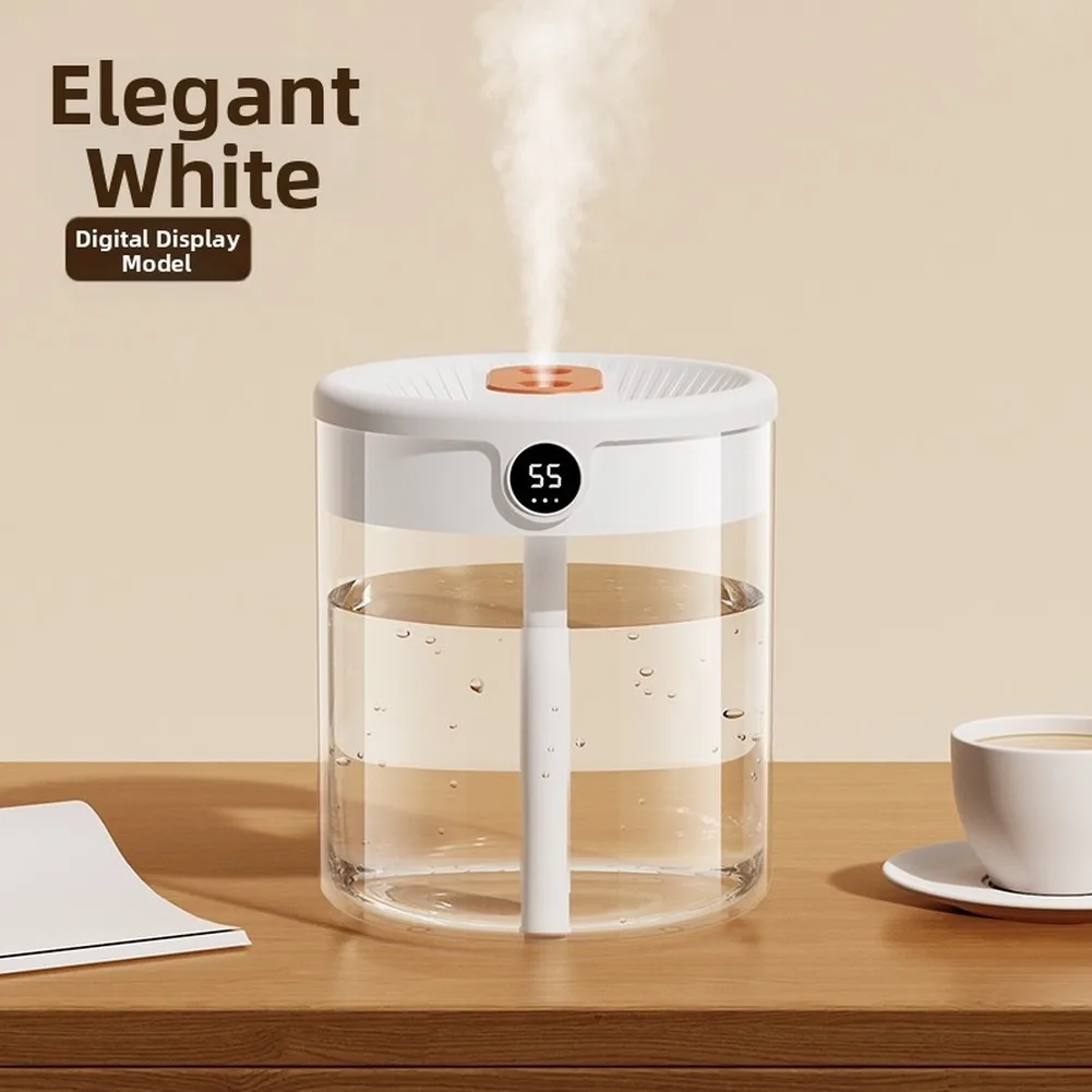 2L Dual-Spray Humidifier for Home Office Use Silent Running Technology Real-Time Humidity Monitoring Warm Light