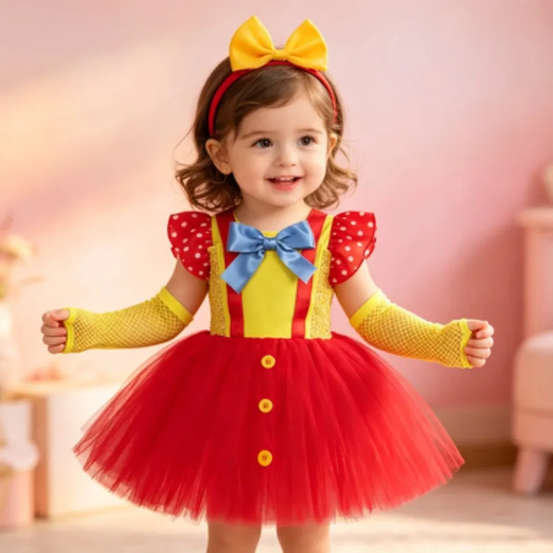 

Little Girls Red & Yellow Duck Dress Set, Cartoon Animal Tutu Skirt Kids Outfit, Princess Costume for Kids Halloween Party
