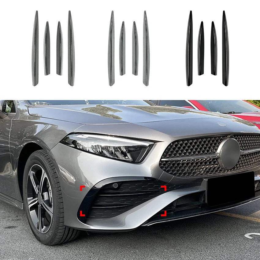 

For Mercedes Benz A Class W177 Facelift 2023+ A200 A35 AMG Grille Trim Splitter Diffuser Decal Gloss Black ABS