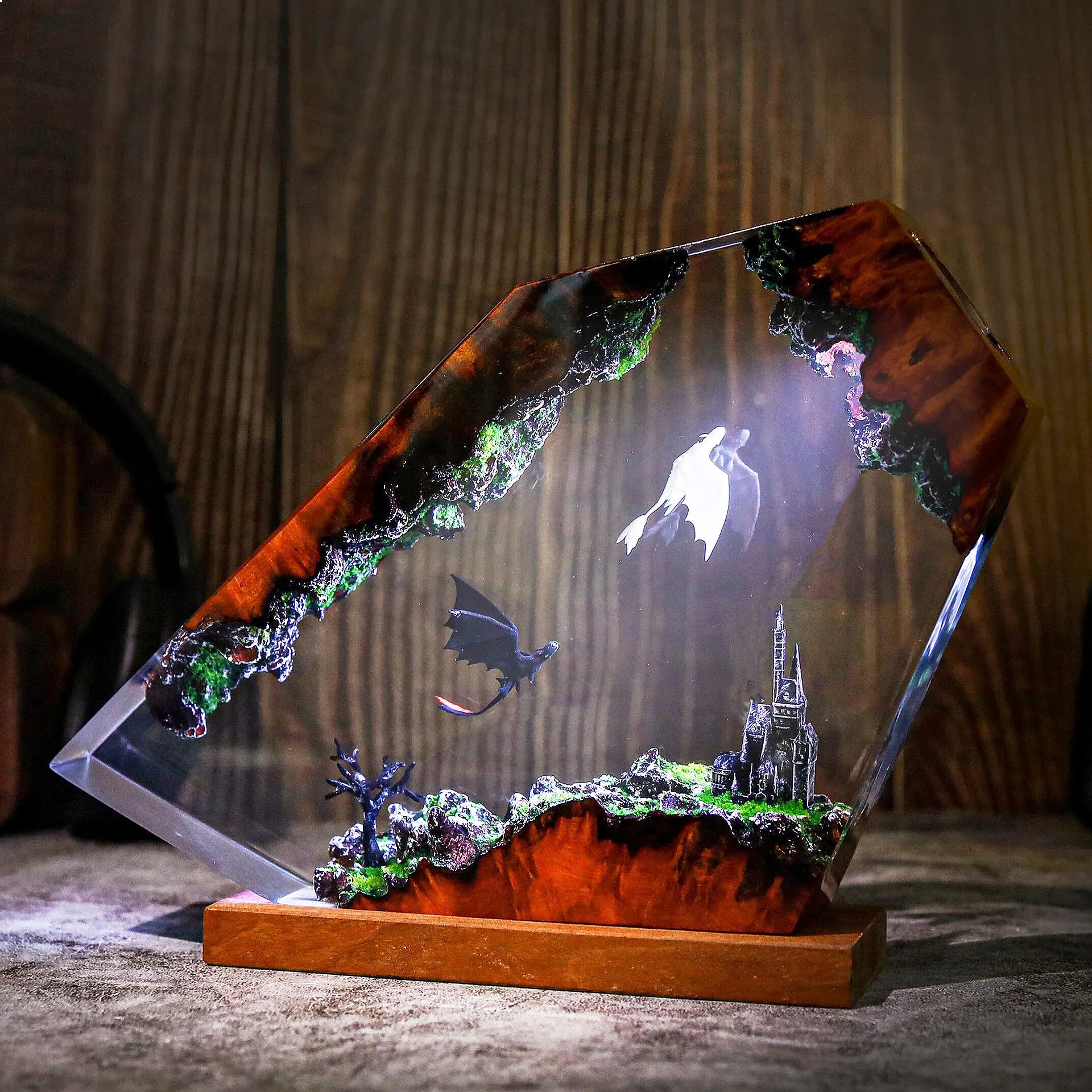 Creative Resin Night Light Bed - огляд і ціна Resin Art Lamp