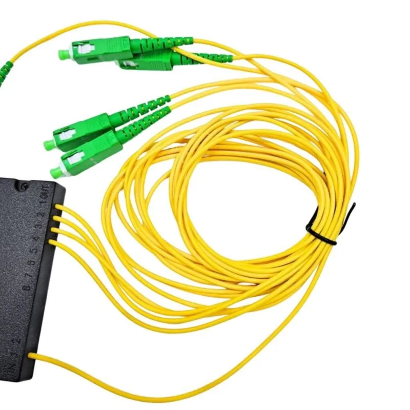 Super Sale 1X4 SC/APC Fiber Optic FTTH Splitter FBT Optical Coupler 1:4 SC APC Singlemode Simplex PLC Optical Splitter