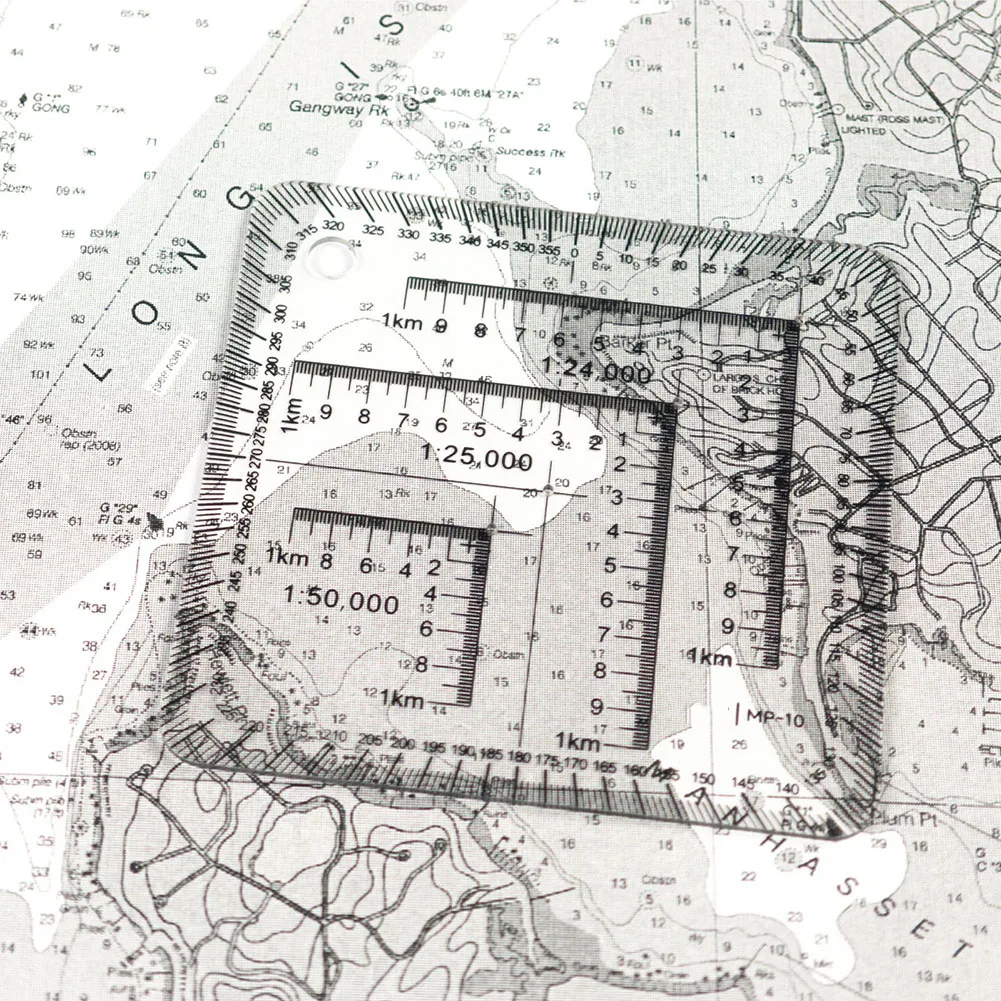 1pc Geographic Coordinate Ruler Multi-coordinate Position Flexible Map Scale And Protractor For Construction Engineering Survey