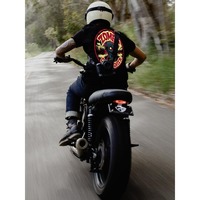 Retro Amikaji Heavy Metal Rock Band Gothic Bloody Zombie Skull Motorcycle Motorcycle T-shirt Heavy Couple Short Sleeve