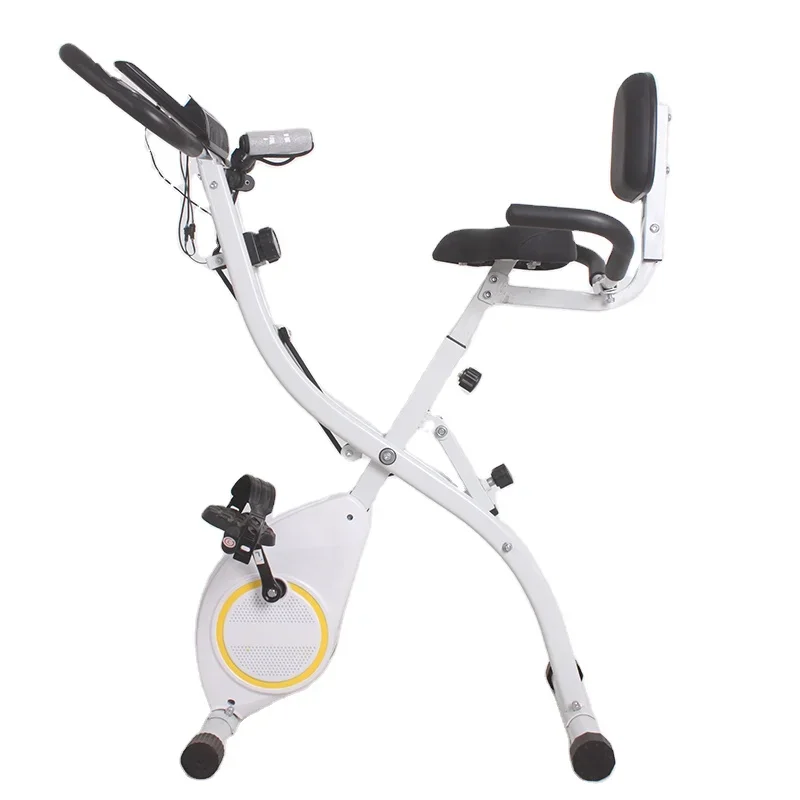 Foldable High Quality Home Gym Sports Equipment Magnetic Resistance Fitness Exercise Bike  With Back Seat