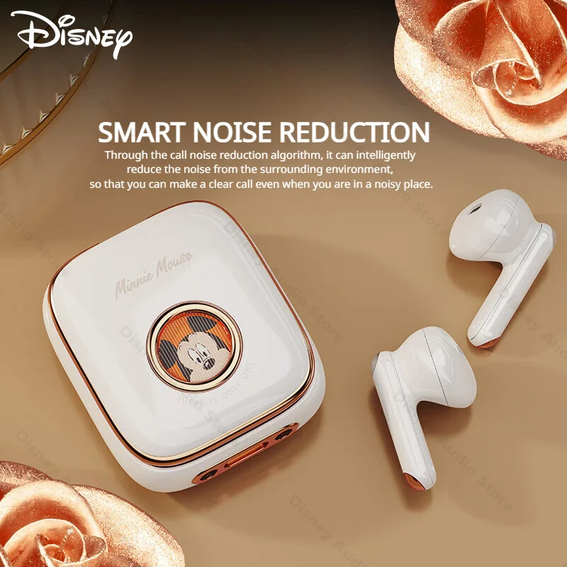 Disney-Q7 Space Capsule TWS Earbuds com microfone, Mickey e Minnie fones de ouvido Bluetooth, estéreo HiFi, fones de ouvido para IOS e Android