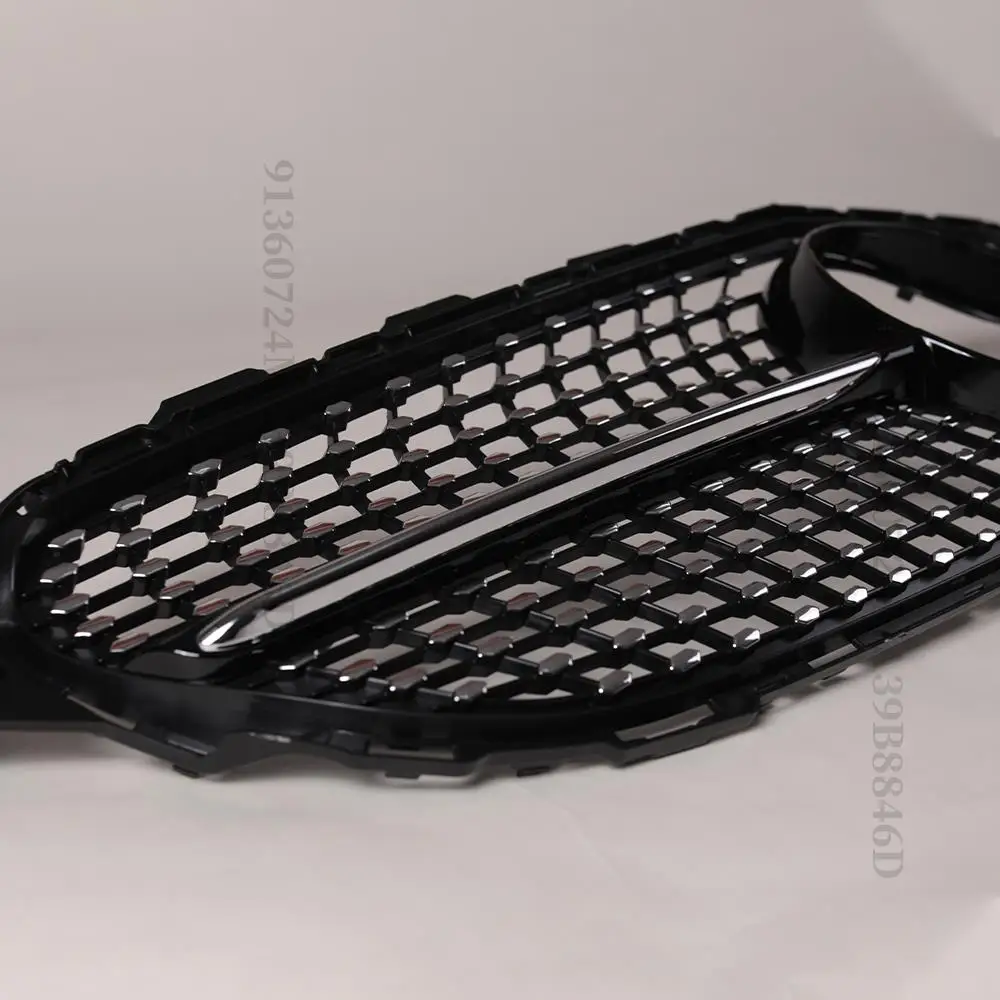 Front Bumper Grill Grille For Mercedes W205 Benz C S205 C205 2014-2021 C180 C300 C250 C200 C260 Modified Diamond Style Body Kit