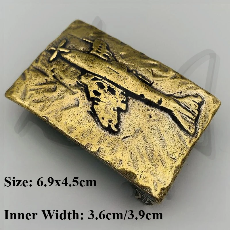 3.6/3.9cm Belt Buckle Pure Copper Smooth Buckle Belt Buckle Accessories Belt Head Retro Hebilla Cinturon Hombre Boucle Ceinture