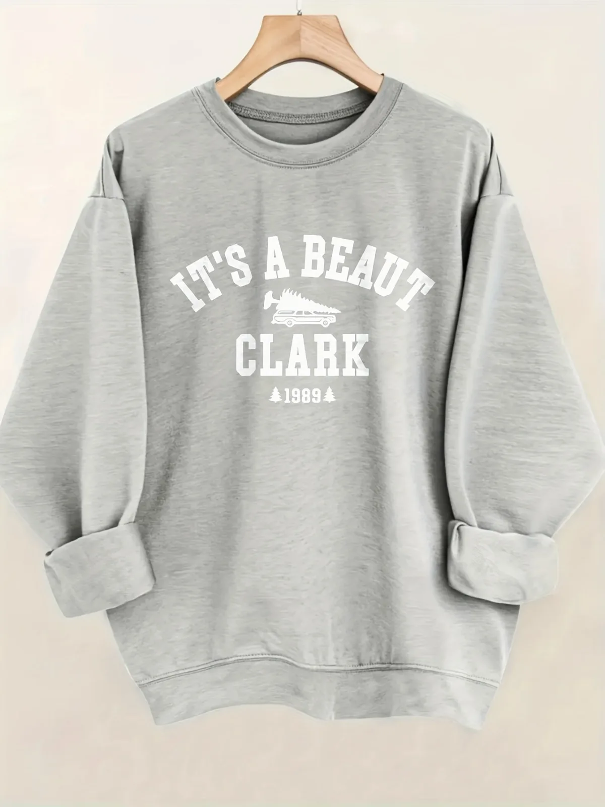 여성 캐주얼 패션 영어 문자 패턴 프린트 풀오버 긴 소매 라운드 넥 스웨트셔츠 기계 세탁 가능 휴일 선물