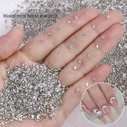 50pcs Mini Shaped Crystal Sharp bottom Diamond K9 Sparkling Jewelry Nail Charms Art Rhinestones DIY Decorative Accessories