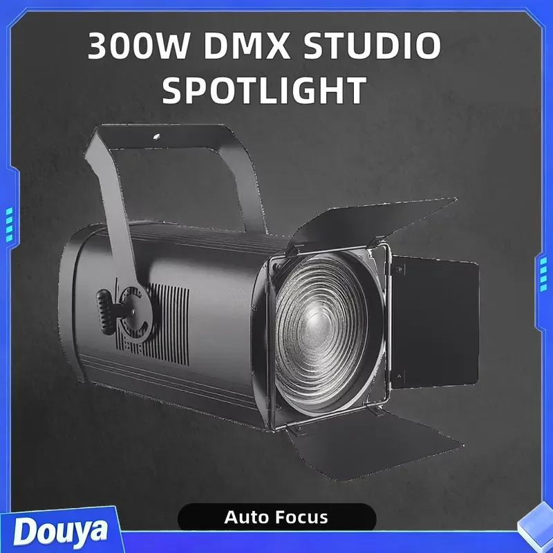 Professional 300W Auto-Focus Zoom Fresnel RGBW LED Moving Studio Light 200W DMX Spotlight for TV Shows Stages Theaters DJ view 5