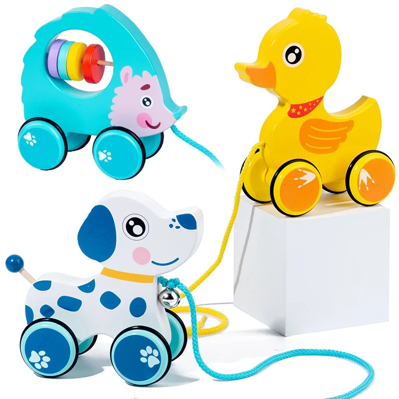 Lustige Dinosaurier Giraffe Kleinkind Holz Ziehen Entlang Spielzeug Baby Ziehen Cartoon Tier Lernen Spaziergang Spielzeug Traktoren Geschenk Für Kleinkinder Neue