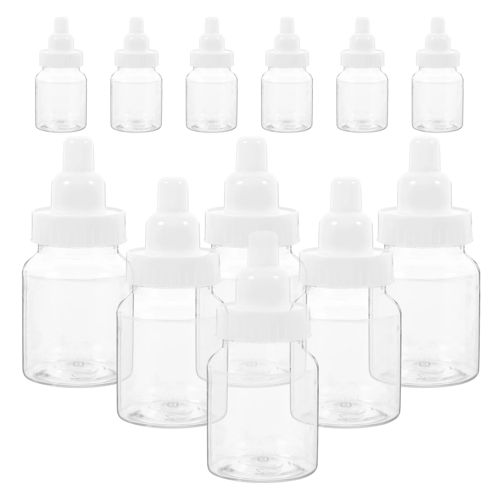 

12pcs Mini Milk Bottle Candy Box Transparent Decorative Baby Shower Party Favors Gifts Packaging Boxes Plastic