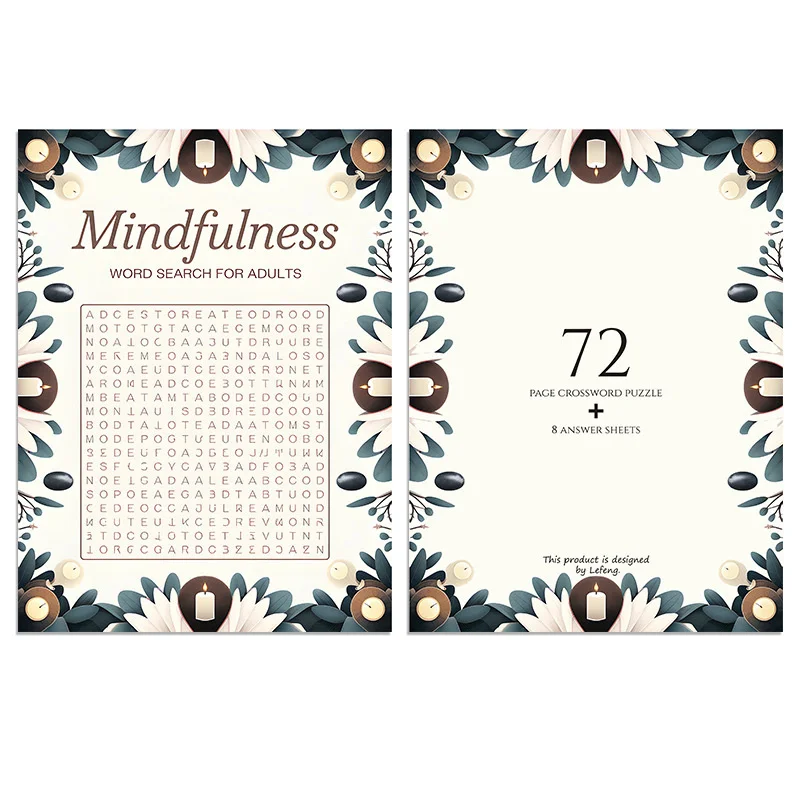 Mindfulness Word Search Book For Adults With Solutions Stress-Relieving Puzzle Notebook Perfect For Daily Relaxation