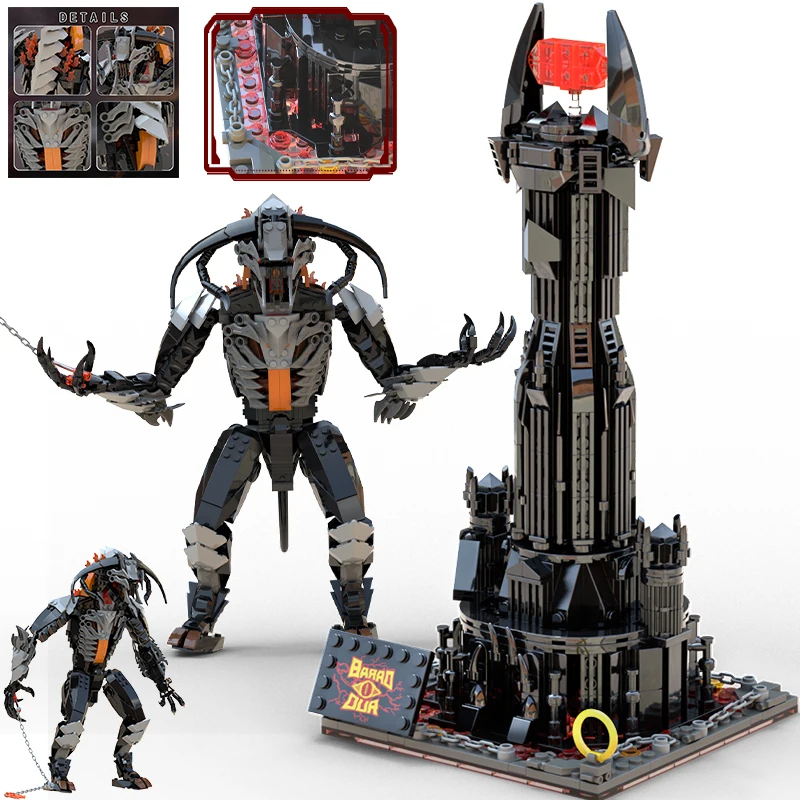 609pcs Black Tower on Book anelli con Lorded Block Toys castello magico Dark Tower Architecture Bricks Toys Fans Kid Collection Gift