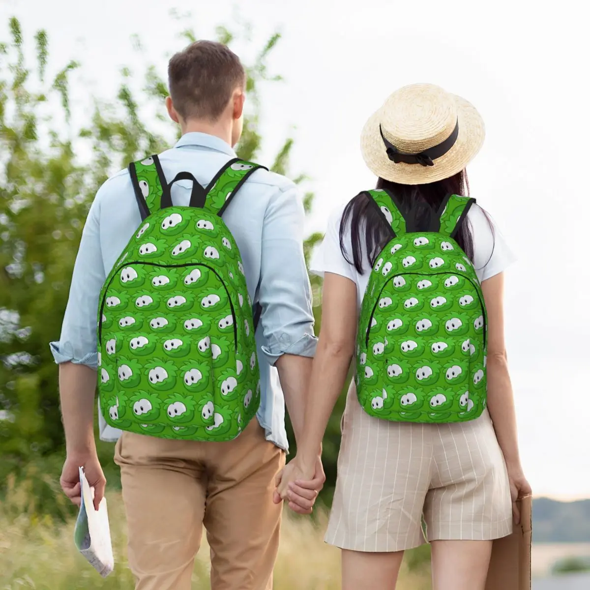 Green Puffle Club Penguin Backpack Hot Sale Daypack Large Capacity Kids BookBag School Bag Shoulder Bags for Men Women