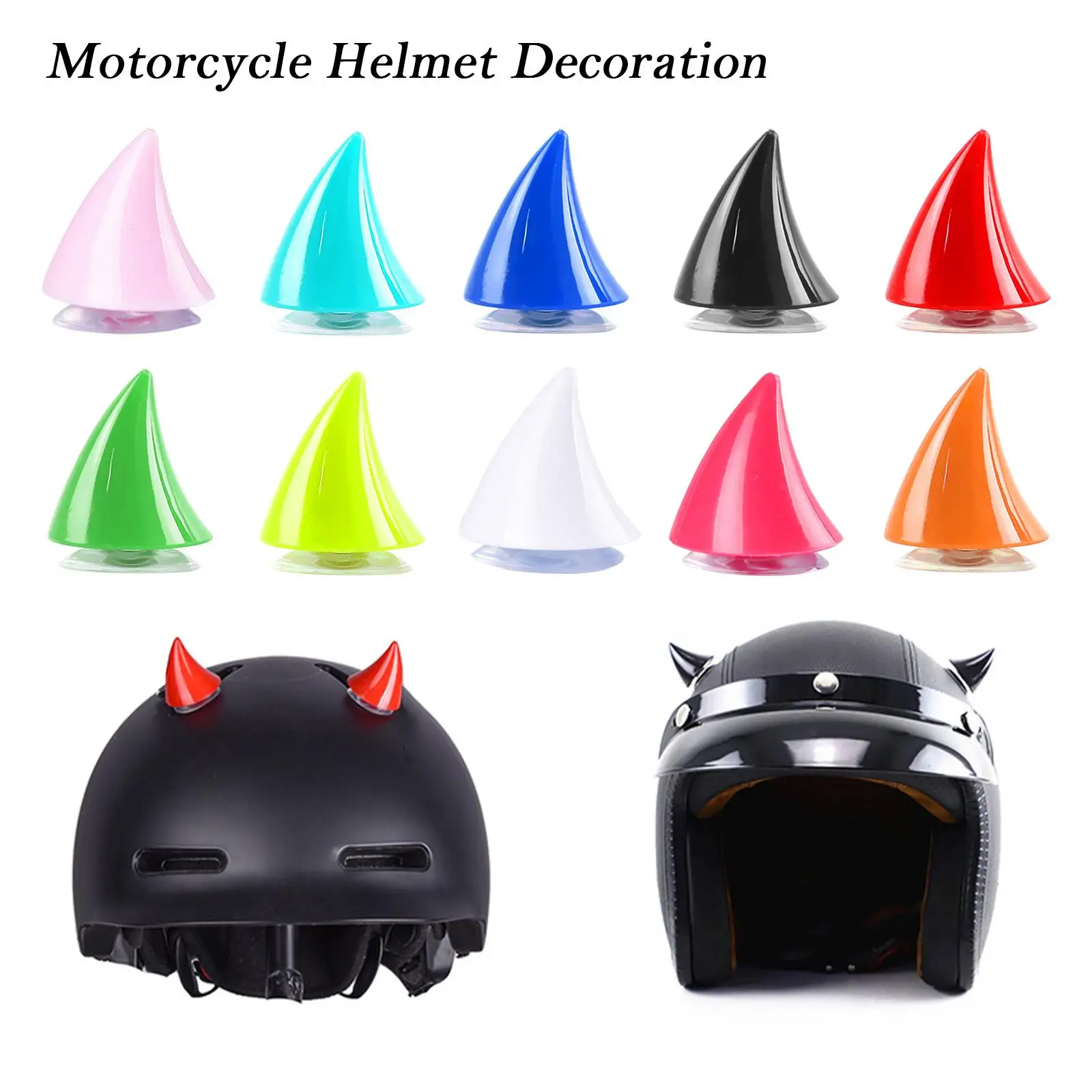 Motorcycle Helmet Cool Devil Horns Suction Cup Motorcycle Helmet Decoration Electric Car Styling Stickers Helmet Accessories