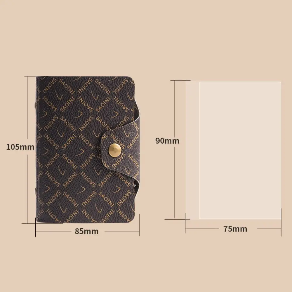 New PU Leather PU Leather Card Holder Black White Brown 20 Card Slots Card Storage Bag Lightweight Thin Card Case Unisex