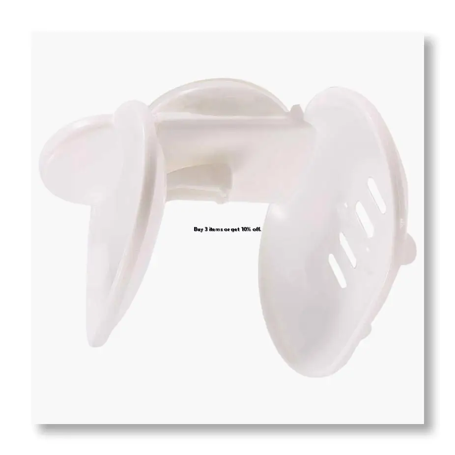 ✼Double Soap Dish Strong Suction Soap Holder Cup Tray for Shower Bathroom (White)