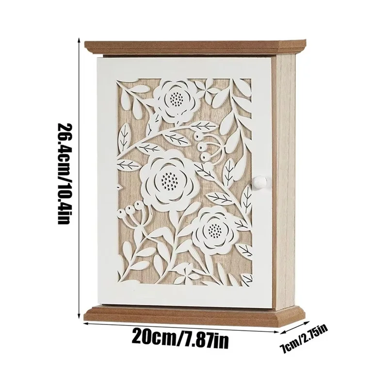 B97A-Houten sleutelhangerhouder Sleutelopslag Lock Box Moderne organisator Kast voor huisdecoratie voor thuiskantoor Hal C