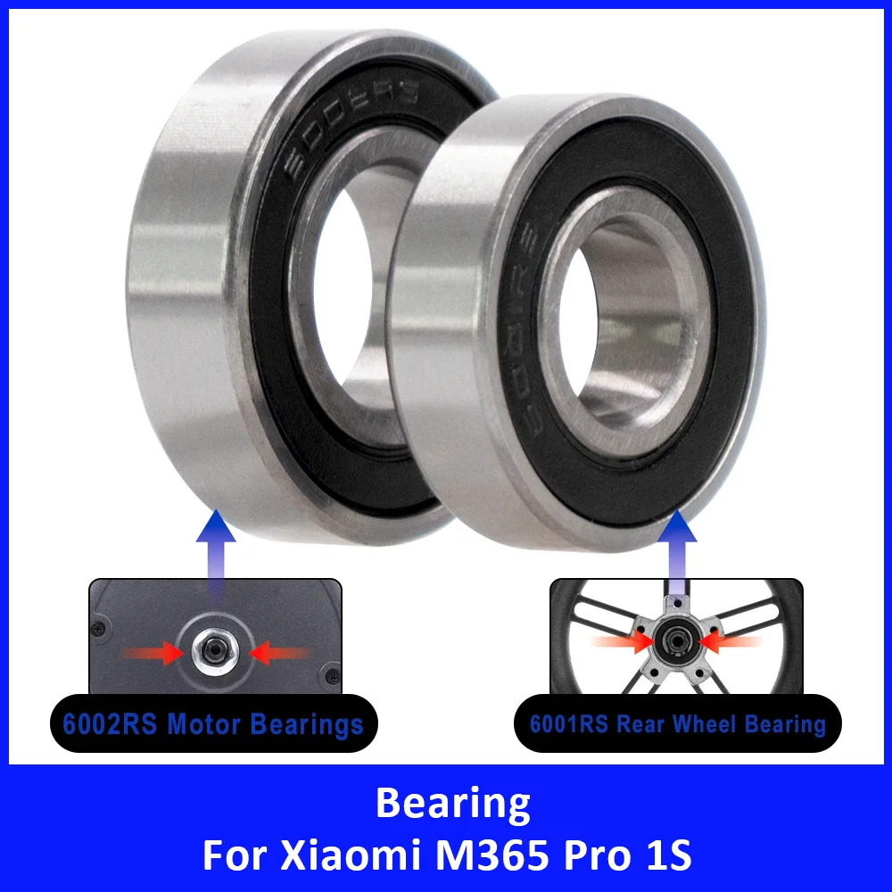 

6001RS 6002RS High Speed Precision Bearings Rear Wheel Motor Ball Bearings for Xiaomi M365 Pro 1S Electric Scooter Replacement