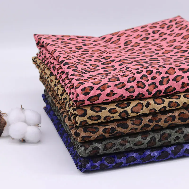 

Thick Leopard Denim Fabric Colorful Print By The Meter for DIY Decoration Jacket Shirt Skirt Bag Shoes Sewing Washed Jean Cloth