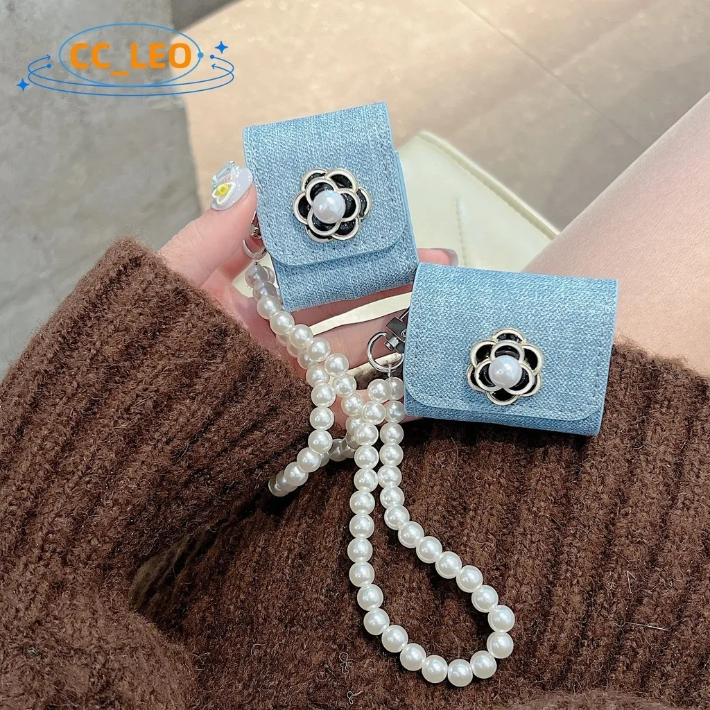 For UGREEN HiTune T3/T6 Soft Case Creative Camellia Flower Cute Pearl Bracelet Pendant UGREEN HiTune H5/P3 Protective Cover